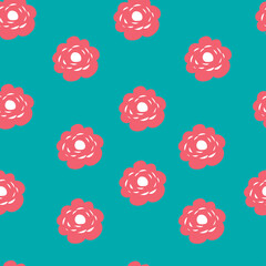 Seamless pattern flower vector in pastel background color. for fabric print, textile, gift wrapping paper.