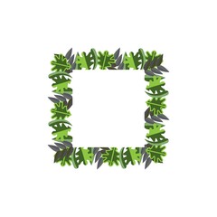 Green floral frame concept