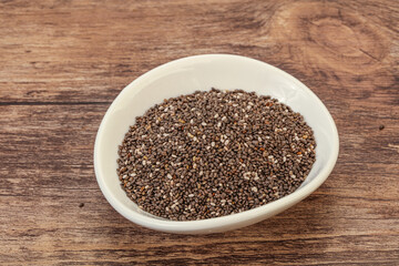 Seasoning chia seeds in the bowl