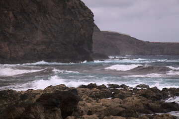 Fototapeta na wymiar Gran Canaria, landscape north of the island, hike between San Felipe and Santa Maria de Guia 