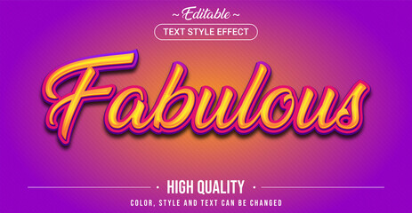 Editable text style effect - Fabulous theme style.