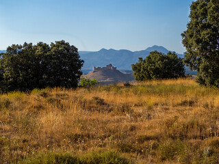 landscape from the top of the village where you see the castle of montearagon