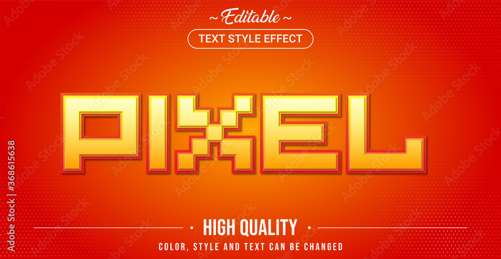 Aufkleber Editable text style effect - Pixel theme style.