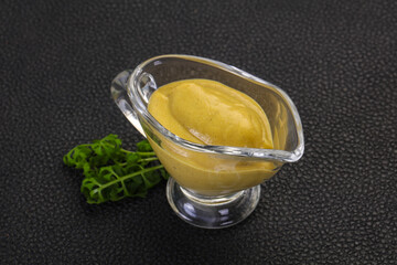 Mustard sauce in the bowl