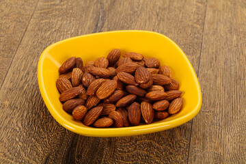 Almonds nuts heap