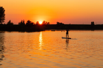 sunset on the lake