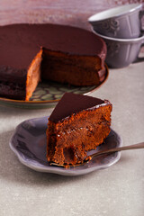 Chocolate cake with apricot jam filling, zacher cake