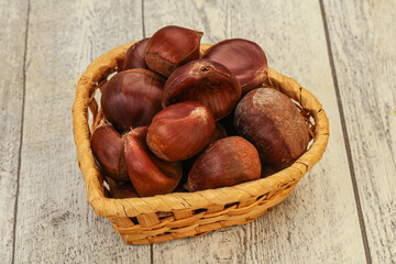 Chestnut heap in the bowl
