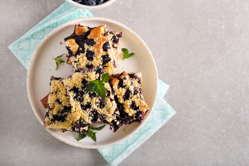 Blueberry crumble topping coffeecake