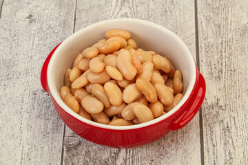 White beans kidney in the bowl