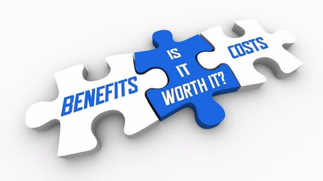Cost Benefit Analysis CBA Is it Worth It Puzzle Pieces 3d Animation