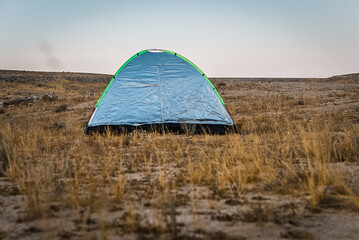Tent in the Negev desert in Israel