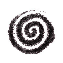 Canary Islands aboriginal inhabitants ornamental spiral representing water made of black seed beads