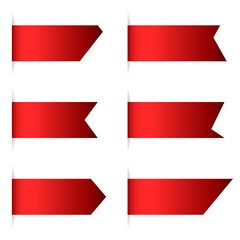 Set of red ribbons. Vector ribbons isolated.