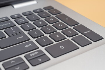 Laptop computer keyboard close up