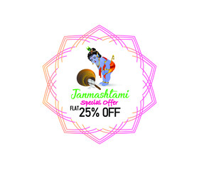 illustration of happy Janmashtami, Lord Krishna in Janmashtami festival of India