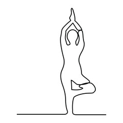 one line continuous drawing man practices yoga