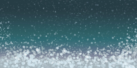 Naklejka na ściany i meble winter blue background with bokeh effect, snowfall and stars