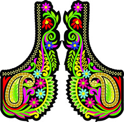 Fototapeta premium Hungarian beautiful folk art, floral decoration beautiful flower illustration 
