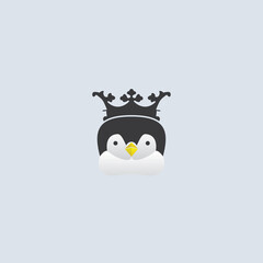 king of penguin. Penguin Logo template design,
