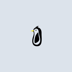 cutty Penguin Logo template design. flat design