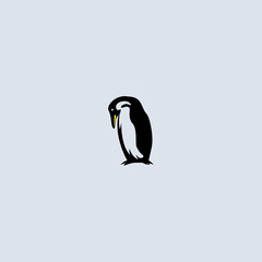 vector illustration of penguins. Penguin Logo template design, flat design