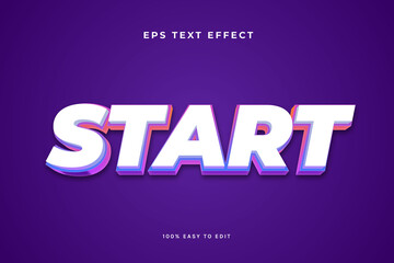 3d vibrant bevel white text effect