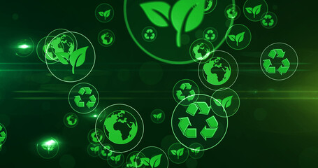 Ecology symbols background illustration
