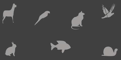 set of animals silhouettes