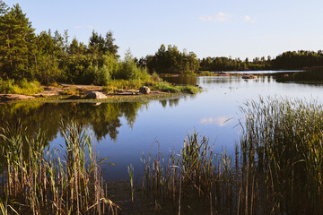 Obraz premium artificial lake Haunisten allas, Raisio