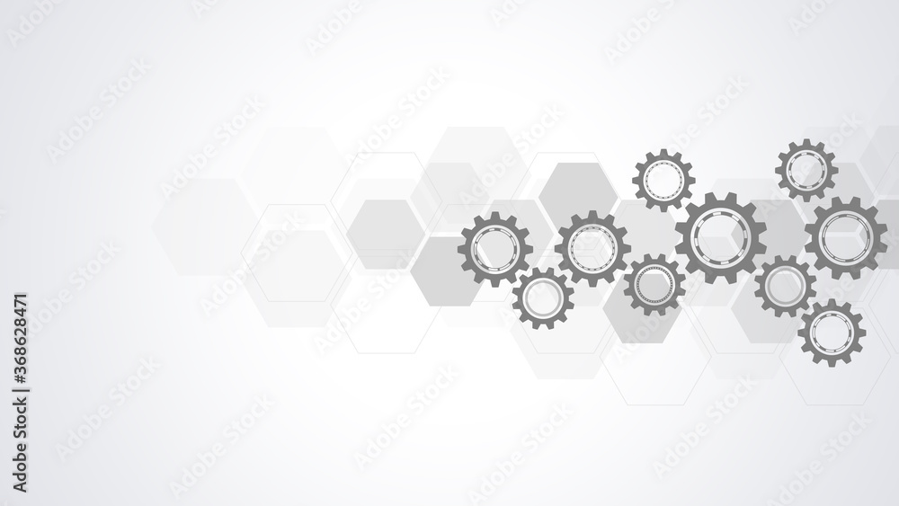 Aufkleber cogs and gear wheel mechanisms. hi-tech digital technology and engineering. abstract technical backg
