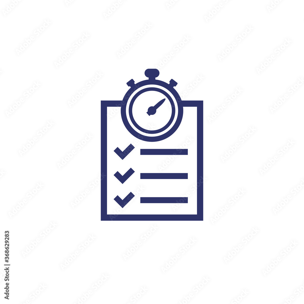 Poster chronometer, timer and checklist icon