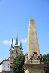 Fototapeta na wymiar Domplatz in Erfurt, Severikirche
