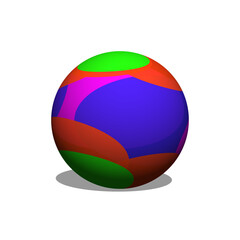 3d illustration colorful ball isolated on white background