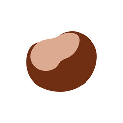 Chestnut vector illustration. Flat icon.