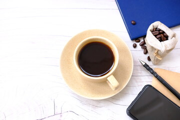 cup of coffee on the table