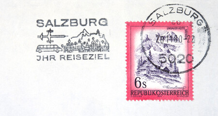 Briefmarke stamp gestempelt used vintage retro alt old brief post letter mail Österreich austria...