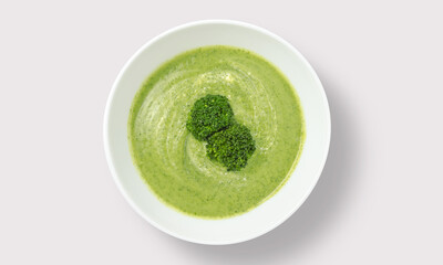 Mashed peas or mint sauce on a white background