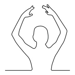 one line continuous drawing woman practices ballet