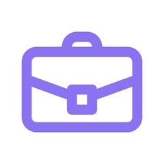 Briefcase icon in flat design style. Business portfolio symbol. School bag sign.