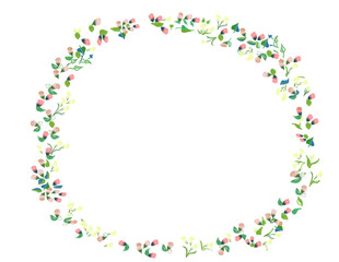 Roses and lilies crown Iluustration frame for invitation  card or birth  annoucement