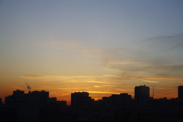 Plakat sunset in the city