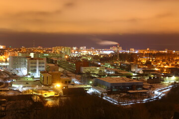 Fototapeta premium night city lights shooting from above