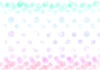Colorful polka dot pattern painted by watercolor