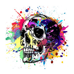 abstract colorful background with skulls © reznik_val