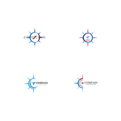 Set Compass Logo Template vector