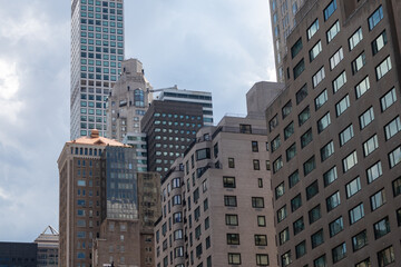 Generic Manhattan New York City Street lined with Skyscrapers