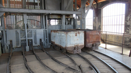 The train in the old mine in France