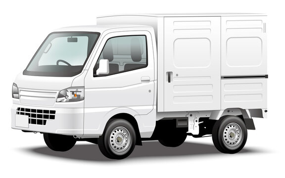 car illustration mini truck business car coloring base 商用車イラスト 軽自動車 軽トラック 軽パネルバン