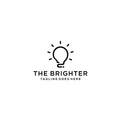 Creative smart light bulb vector logo template 